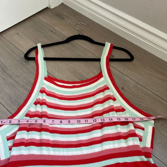 Modcloth Dress Right On Retro Striped Knit Sleeveless A-Line Womens Size 2X READ - Picture 5 of 9